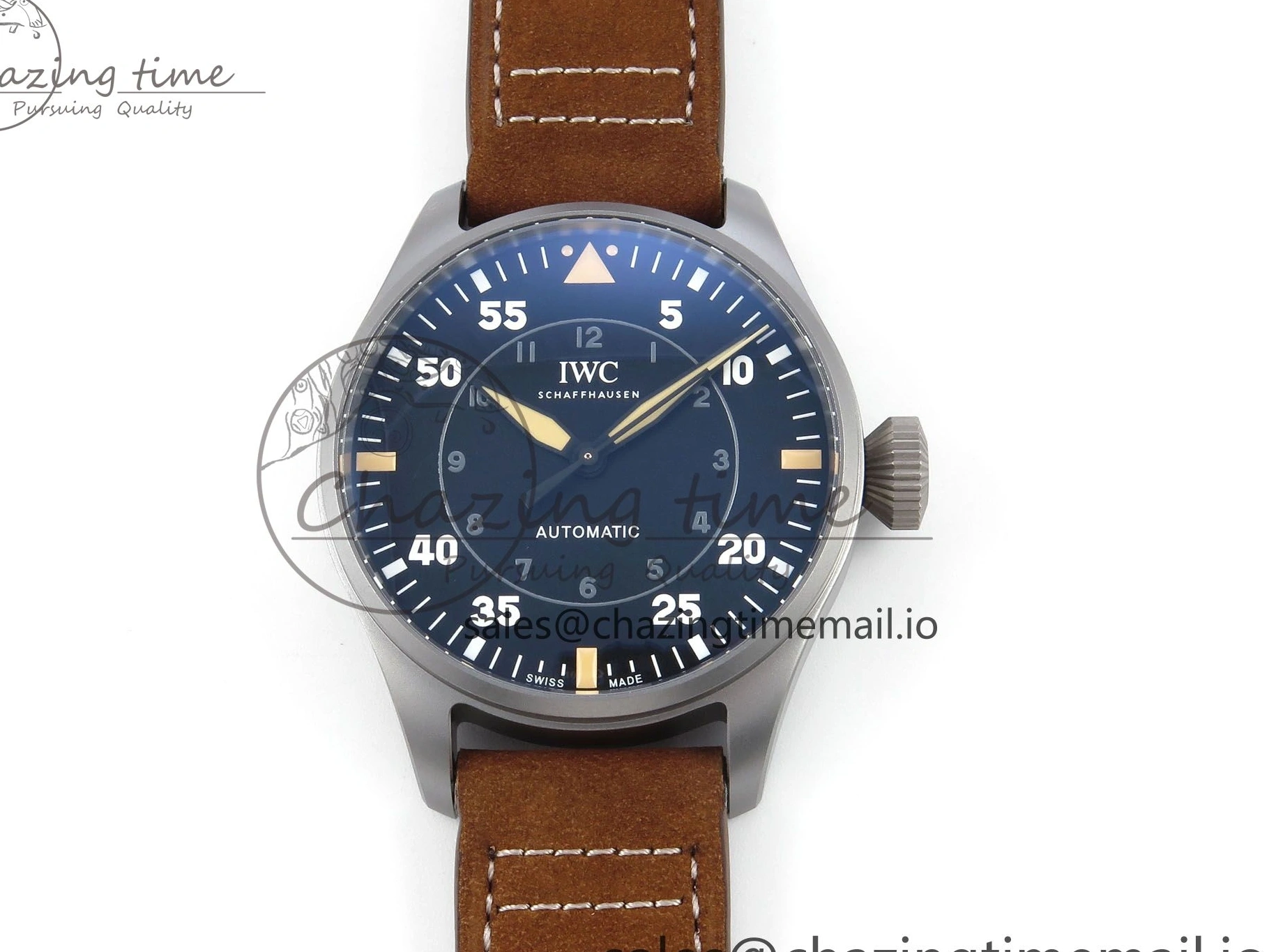 MIROTIME 0114 Big Pilot IW329701 M+F 1:1 Best Edition Black Dial on Brown Leather Strap MY RelaxedFit 7005